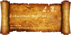 Lokaicsek Noémi névjegykártya
